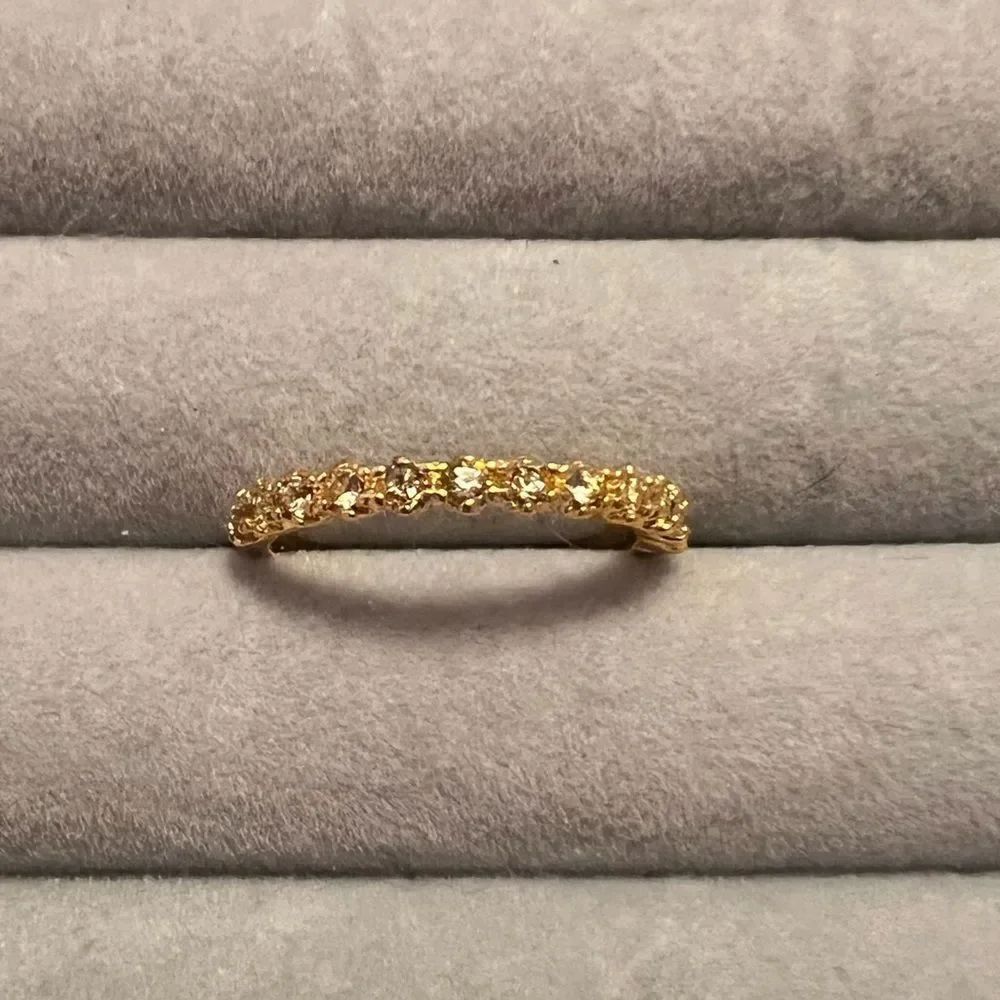 NEW Gold Tone Diamond Crystal Ring